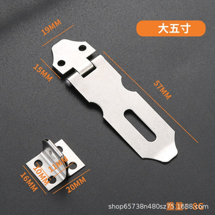 Stainless Steel Latch Lock Door Nose Wooden Door Surface-Mounted Bolt 90-Degree Right Angle Lock Plate Door Buckle Door Bolt Door Lock with Lock