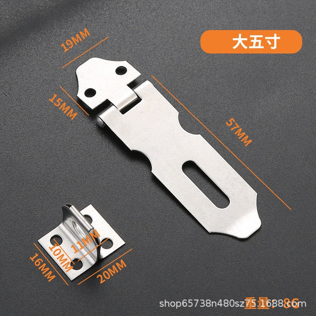 Stainless Steel Latch Lock Door Nose Wooden Door Surface-Mounted Bolt 90-Degree Right Angle Lock Plate Door Buckle Door Bolt Door Lock with Lock
