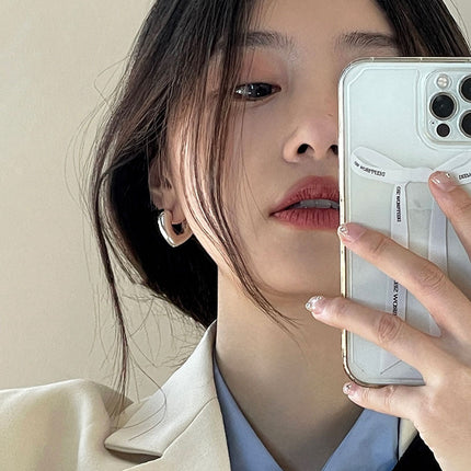 Heart-Shaped Earrings 2026 New Trendy Niche Design High-End 925 Silver Needle Ear Studs Hoop Earrings Ear Clips Women's Ear Accessories
