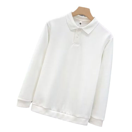 White Long-sleeved Polo Shirt Men's Fashion Brand European 2023 New Autumn Jacket Men's Casual Led Long-sleeved T-shirt
