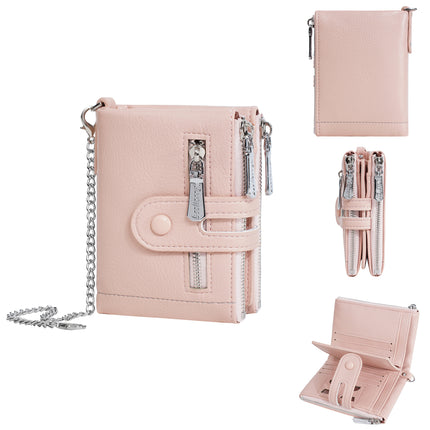 Baellerry New Cross-Border Women's Wallet Double Zipper Fashion 70% off Short Multi-Card Slot Wallet Card Holder for Women