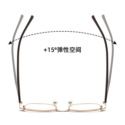 New Eyebrow Frame Metal Myopia Frame Big Face Retro Cross-Border Men's Optical Frame Spring Leg Flat Mirror Manufacturer