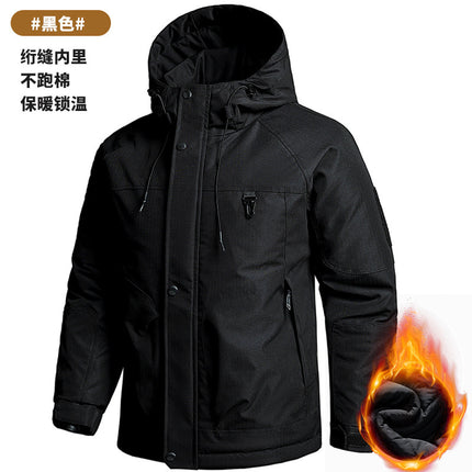 Autumn and Winter Tactical Camouflage Cotton Jacket Men's Cotton Jacket Jacket Cotton Jacket Hooded Jacket Thickeneded Work Clothes Outdoor
