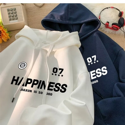 Green Thickened fleece-lined Sweatshirt Jacket Men's Autumn and Winter 2024 New Loose American Ins Fashionable Hooded Boys