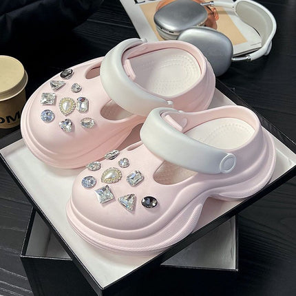 2026 New Hot-Selling Thick-Soled 8cm Clogs, Height-Increasing Outdoor Water Shoes, Suitable for Camping and Shopping, Slip-On Sandals