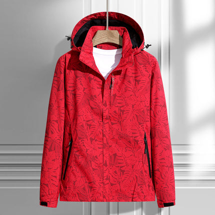 Printed Jacket Thin Windproof and Waterproof Jacket Outdoor Mountaineering Suit Spring and Autumn Couple's 6266 Maple Leaf Jacket