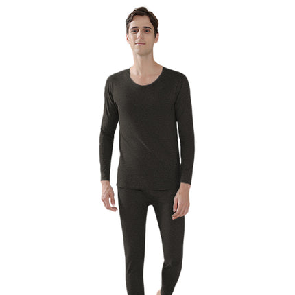 2025 New Cashmere Silk Underwear for Women, Double-Sided Brushed Fleece-Lined Thermal Tops and Pants Set for Men, Seamless Wholesale
