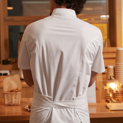 Tesmei Chef Work Clothes Men's Long-Sleeved Chef Hotel Western Restaurant Baking Kitchen Suit Short-Sleeved Professional