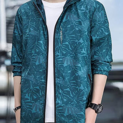 Ice Silk Sun Protection Clothing Men's Thin Breathable Hooded Sun Protection Clothing Foreign Trade Outdoor Sports Fishing Zipper Skin Jacket