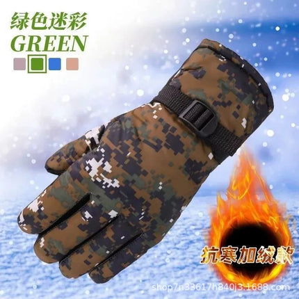 Winter Universal Thickened Warm Gloves Warm Men's Ski Gloves Cycling Windproof Cotton Motorcycle Electric Gloves