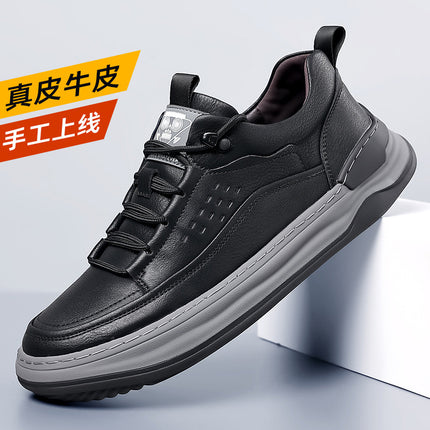 2026 New Men's Sneakers Thick-Soled Genuine Leather Casual Trendy Men's Shoes Outdoor Sports Casual Shoes Men's Sneakers Wholesale