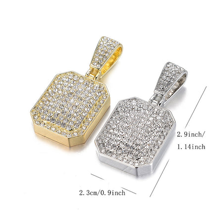 Amazon's Best-Selling Street Hip-Hop Full Diamond Square Pendant Ins Normcore Cold Style Pendant Dropshipping