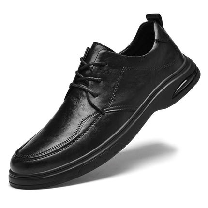 2025 Spring and Summer New Dad's Leather Shoes Comfortable Breathable Office Business Wide-faced Casual Leather Shoes Bridegroom's Wedding Shoes
