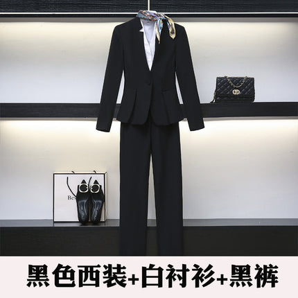 High-end professional dress winter long sleeve civil servant interview formal dress women beauty salon jewelry overalls professional temperament