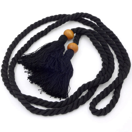 Women's cotton rope waist chain artistic style dress all-match waist chain casual knotted ancient style belt