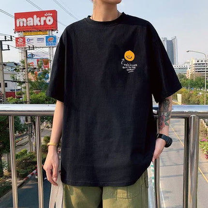 Summer New Short-Sleeve Trendy Loose Versatile Ins Fashion Brand Half-Sleeve T-Shirt Student Casual Short-Sleeve Top