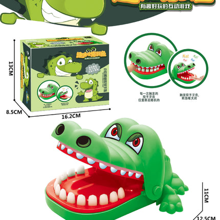 Shark toy press the teeth and mouth will move and bite the soft teeth big white shark trick the whole person new strange children's toy