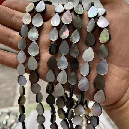 Seawater Shell Black Shell 10*14/9*13MM Drop-shaped Straight Hole Shell DIY Necklace Bracelet Jewelry Accessories