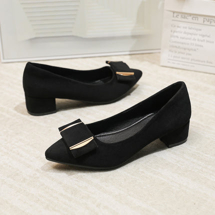 Thick-Heeled Pointed-Toe Single Shoes for Women, 2026 New Style, Comfortable and Not Tiring for the Feet, Fashionable Mid-Heel Shallow Mouth Comfortable Work Shoes, Commuting Women's Shoes