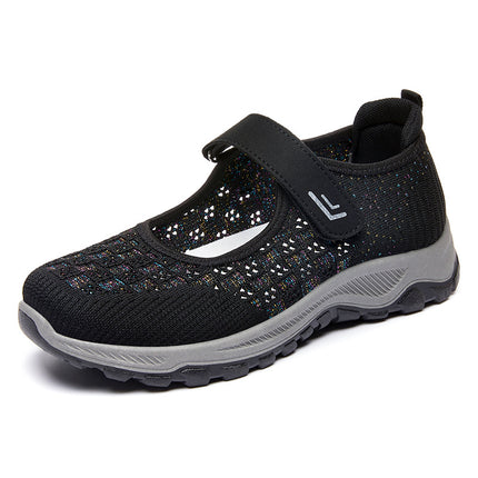 Shoes Women's Mother Shoes Summer New Mesh Shoes Women's Old Beijing Cloth Shoes Middle-aged and Old People's Walking Shoes Soft Sole Old People's Shoes