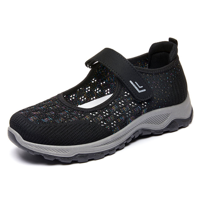 Shoes Women's Mother Shoes Summer New Mesh Shoes Women's Old Beijing Cloth Shoes Middle-aged and Old People's Walking Shoes Soft Sole Old People's Shoes