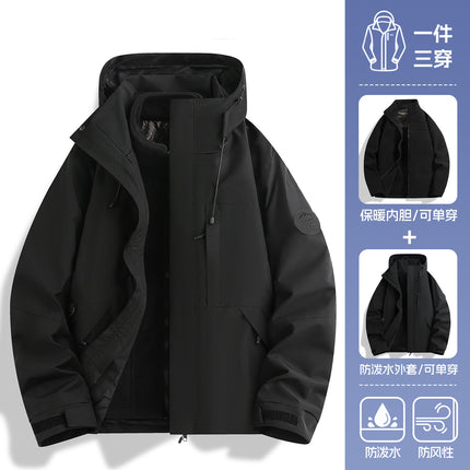 White and Purple Outdoor Jacket for Women 2026 New Model, Petite Size, Three-In-One, Super Stylish for Hiking and Sports