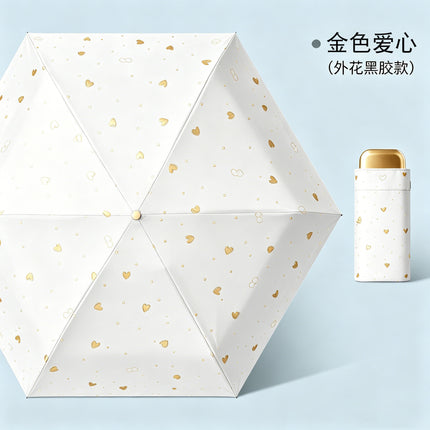 Sunny Umbrella Folding Ultra Light Small Flat Six-fold Umbrella Sun Protection Sunshade Sun Umbrella UV Protection Mini Pocket Umbrella