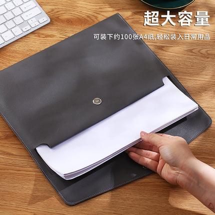A4 Leather Document Bag Information Storage Bag Tablet Bag Briefcase Real Estate Insurance Contract Bill File Bag Customization