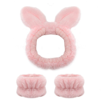 Amazon Plush Headband Wristband Set Face Washing Absorbent Headband Cartoon Cute Waterproof Hairband Wholesale