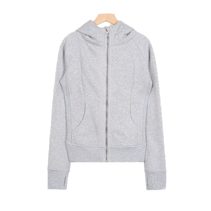 Lulu Original Scuba Cardigan Full Zipper Slim Long-Sleeved Hoodie Hooded Jacket Jacket Sweatshirt Women's Top
