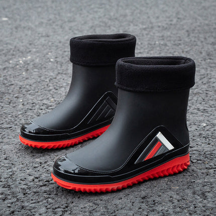 New men's rain boots non-slip thick-soled waterproof boots wear-resistant fashion outer wear car wash work rubber shoes overshoes men's thick