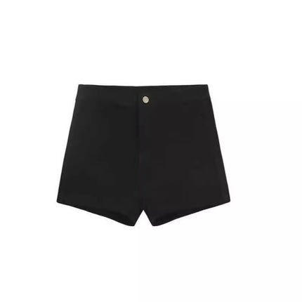 Summer Outer Wear 2024 High Slim Leggings Korean Style New Tight Waist Bag Hot Pants Sexy Black Shorts Women's Buttocks