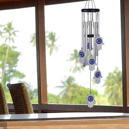 Cross-border Hot Selling Wind Bell Devil's Eye Hanging Aluminum Metal Wind Bell Indoor Garden Decoration Wholesale