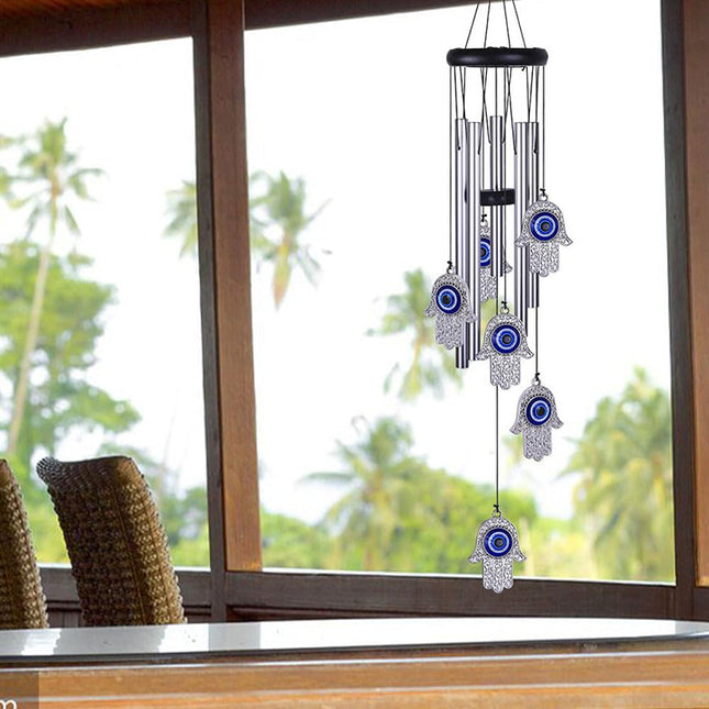 Cross-border Hot Selling Wind Bell Devil's Eye Hanging Aluminum Metal Wind Bell Indoor Garden Decoration Wholesale