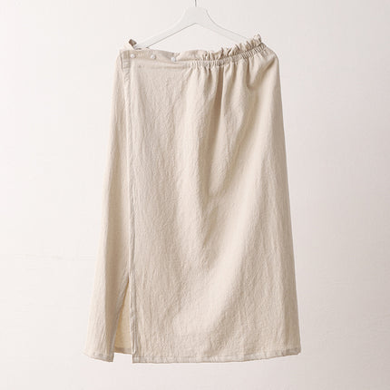 Lu Suyoupin Cotton Linen Bathrobe Bathrobe Home Clothes Pants Bath Skirt suit Pajamas Nightgown Outwear Couple