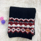 Fair isle knitted scarf-black