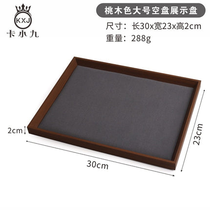 Peach Wood Jewelry Display Tray Empty Tray Counter Display Viewing Tray Jewelry Storage Tray Wooden Velvet Display Stand