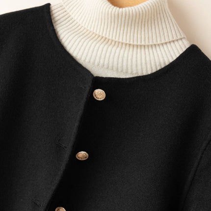 Wool Double-Sided Tweed Coat Commuter Elegant Women's Autumn and Winter New Style Small Fashionable Fragrant Style Celebrity Coat