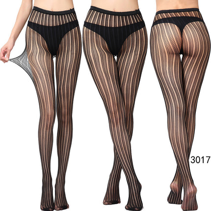 Factory In-Stock European and American Style Pantyhose, Summer Fishnet Stockings, Fashionable Girls' Sexy Patterned Jacquard Lace Hollow-Out Retro