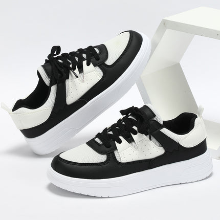 Korean Style Trendy Four-Season Thick-Soled Skateboard Shoes, Mesh Breathable Casual Shoes, Lace-Up Fashionable Women's Shoes, Outdoor Couple Trendy Shoes