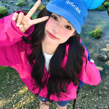 Luotuo Same Style Rose Red Jacket for Women 2025 New Outdoor Windproof Three-In-One Super Nice Little Jacket