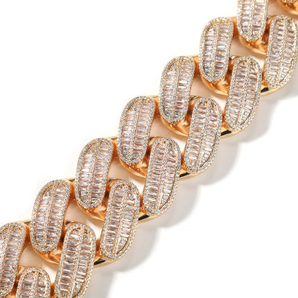 Cross-border European and American 26MM heavy industry fashion zircon Cuban chain fashion brand hip hop Ruan handsome sweater chain jewelry men's necklace