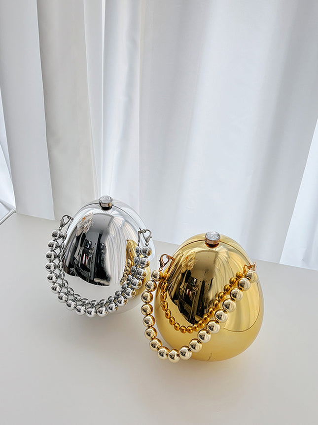 Cross-border New Oval Mirror Goose Egg Bag 2024 Autumn New Women's Fashion Cosmetic Bag Chain Crossbody Women's Bag