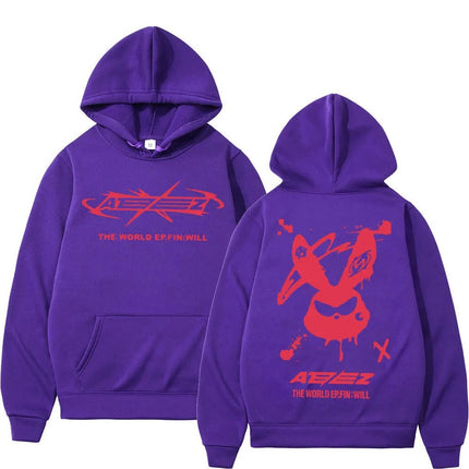 Ateez the World Ep Fin Will Album Tour Print Hoodie Men Wome