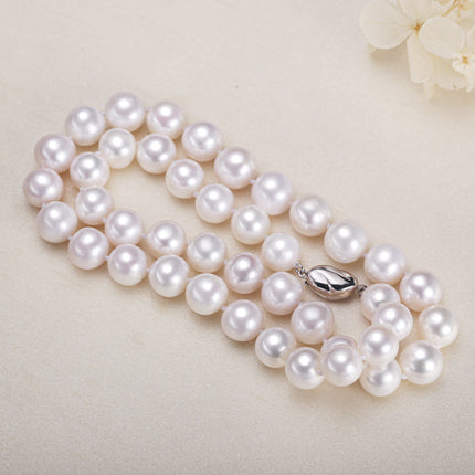 Zhuji jewelry wholesale round freshwater pearl necklace women send mother chain slightly defective real pearl necklace clavicle chain