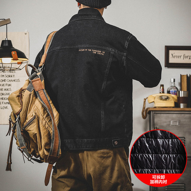 American retro Denim coat men's spring and autumn loose fashion brand 2023 new men's workwear jacket men's autumn fashion