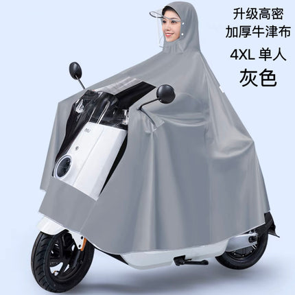 Extra Large and Thickened Electric Vehicle Raincoat Poncho for Adults, with a Visible Window, Storm-Proof, Wholesale Protection