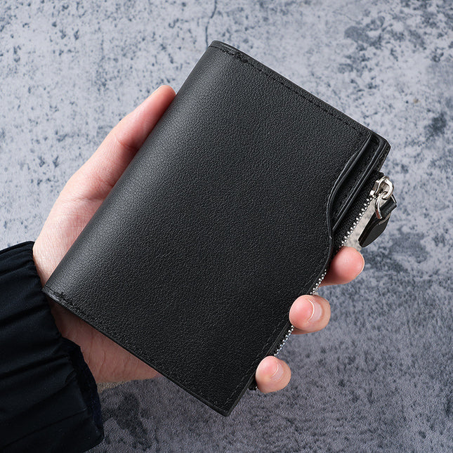 New Foreign Trade Men's Short Wallet Multi-Functional Zipper Bag with Multiple Card Slots and Large Capacity Business Men's Wallet Change