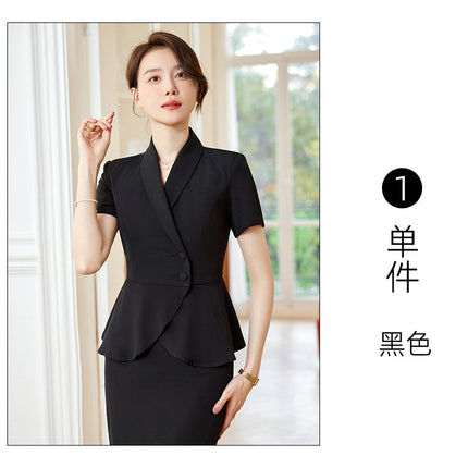 Suit suit Women's Summer Short-sleeved Tooling Professional Temperament Hotel Front Desk Manager Jewelry Shop Beautician Work Clothes