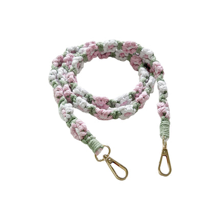Bohemian Handmade Woven Daisy Flower Crossbody Handbag with Mobile Phone Chain Lanyard Keychain